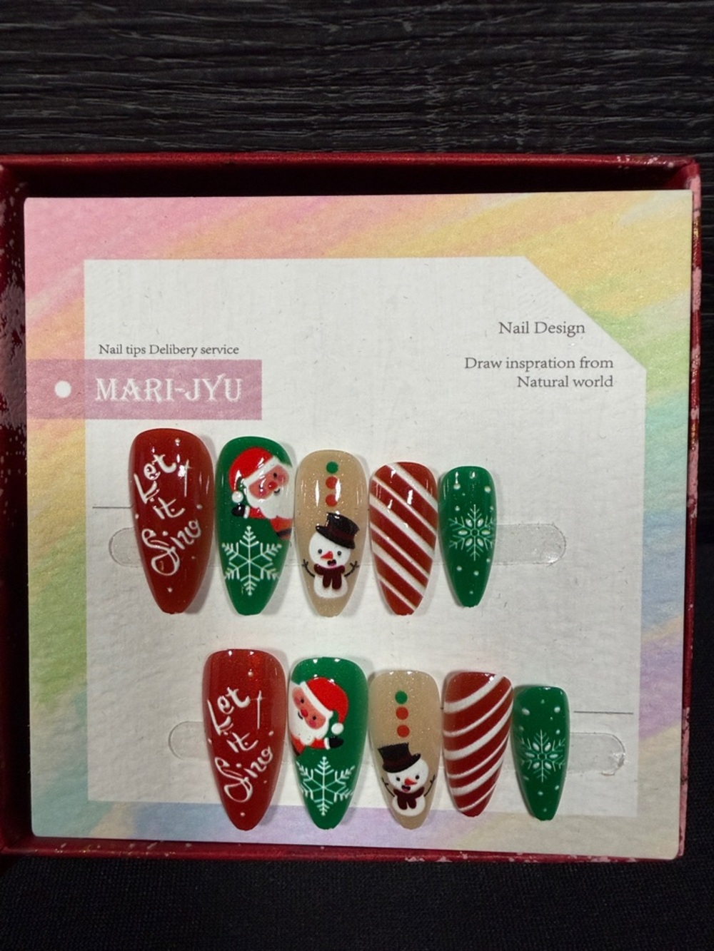 🎄💅 Christmas Press-On Nails – 24pc Full Set | “Let It Snow”💅🎄